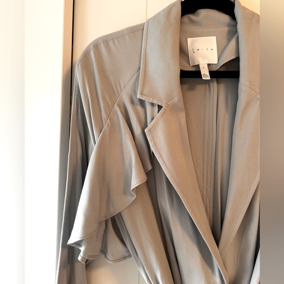 Light blue Leith trench coat with ruffles - Picture 4 of 5